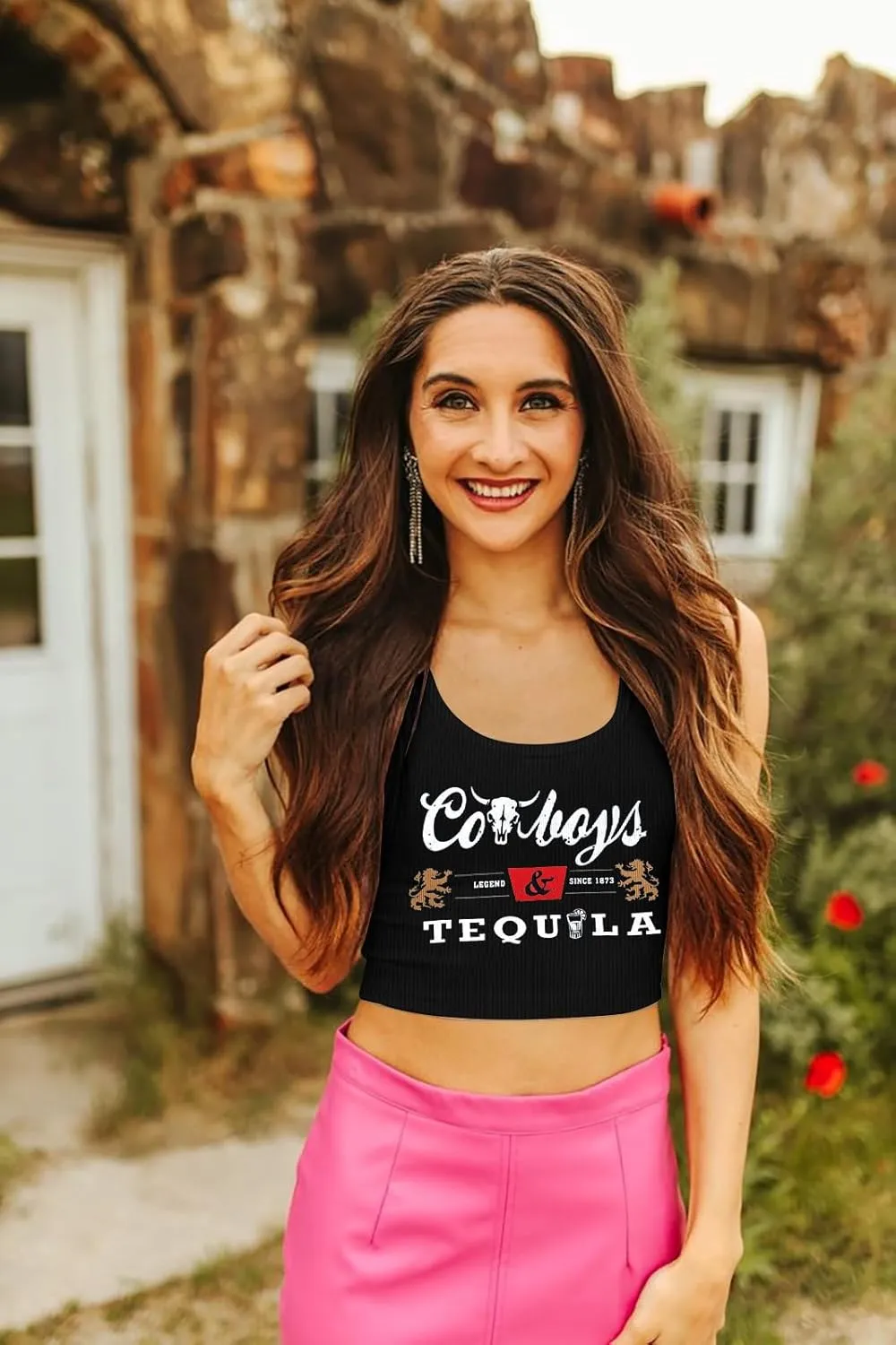 Country Concert Outfits for Women Cowgirl Tank Tops Western Cowboy Crop Tops Summer Cami Sleeveless Shirt