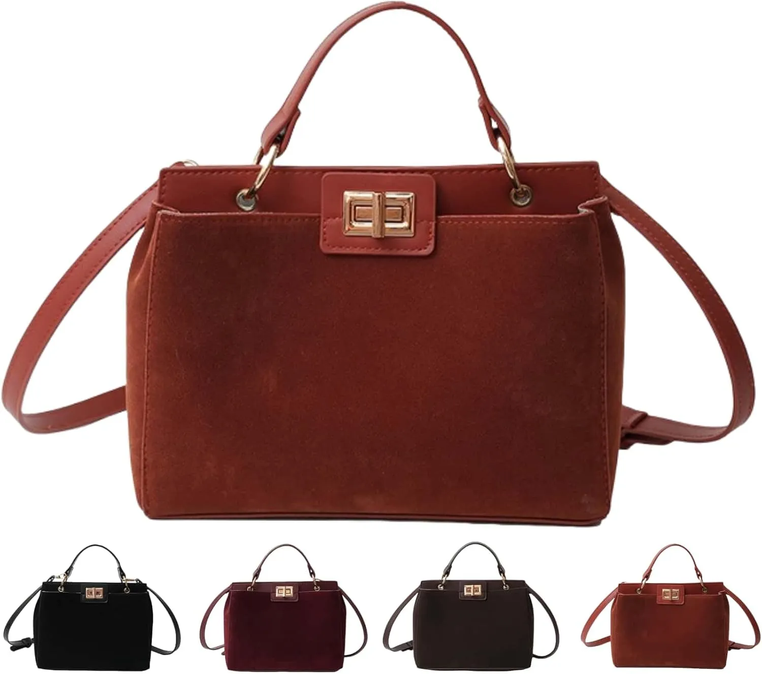 Crossbody Bags for Women Trendy Fashion Elegant Suede Handbag Shoulder Bag Daily Versatile Large Bucket Purse Travel