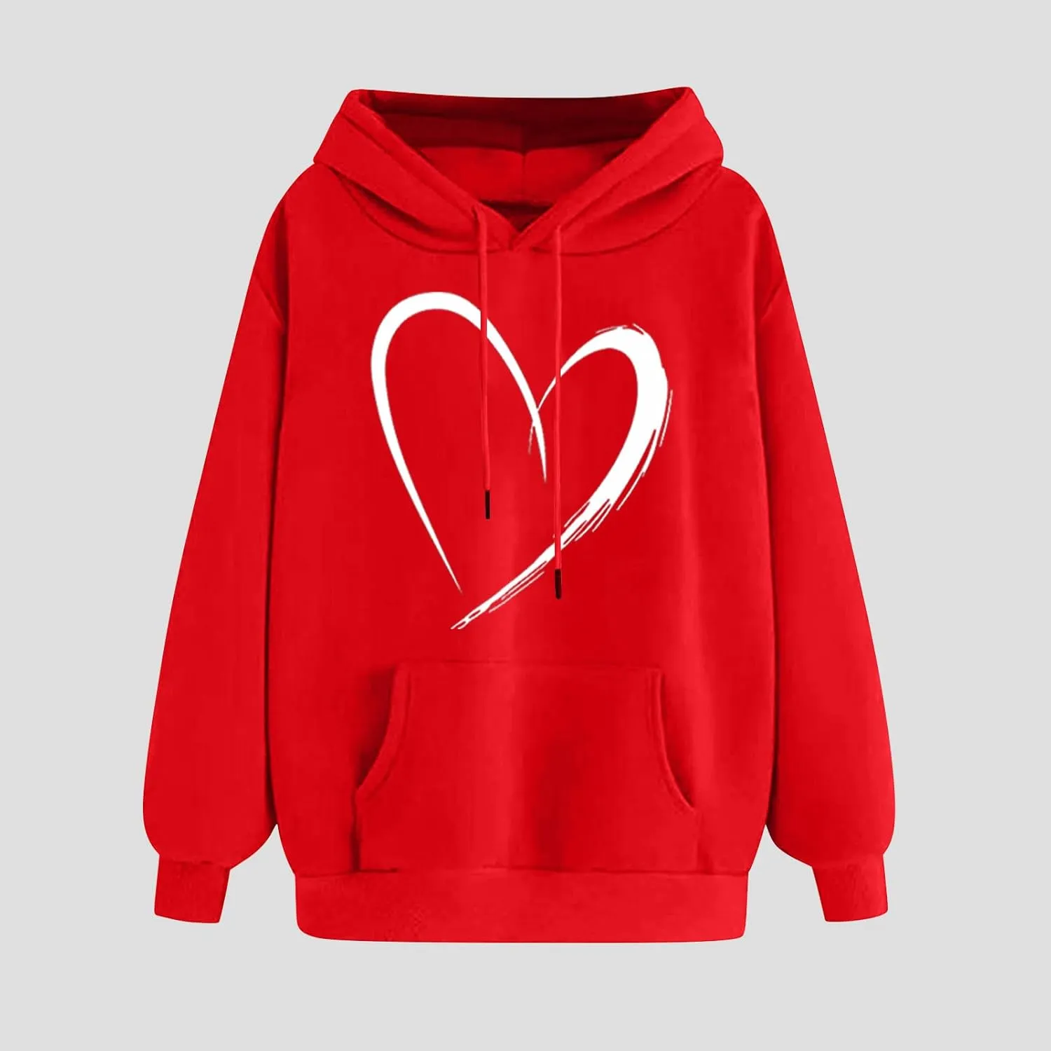 Cute Hoodies For Women 2024 Trendy Love Heart Print Hooded Sweatshirts Casual Loose Teen Girls y2k Hoodie Pullovers