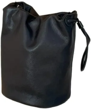 Cylindrical Soft Leather Bucket Bag Handbag Women Drawstring Small Shoulder Armpit Bag Cute Chic Stylish Versatile
