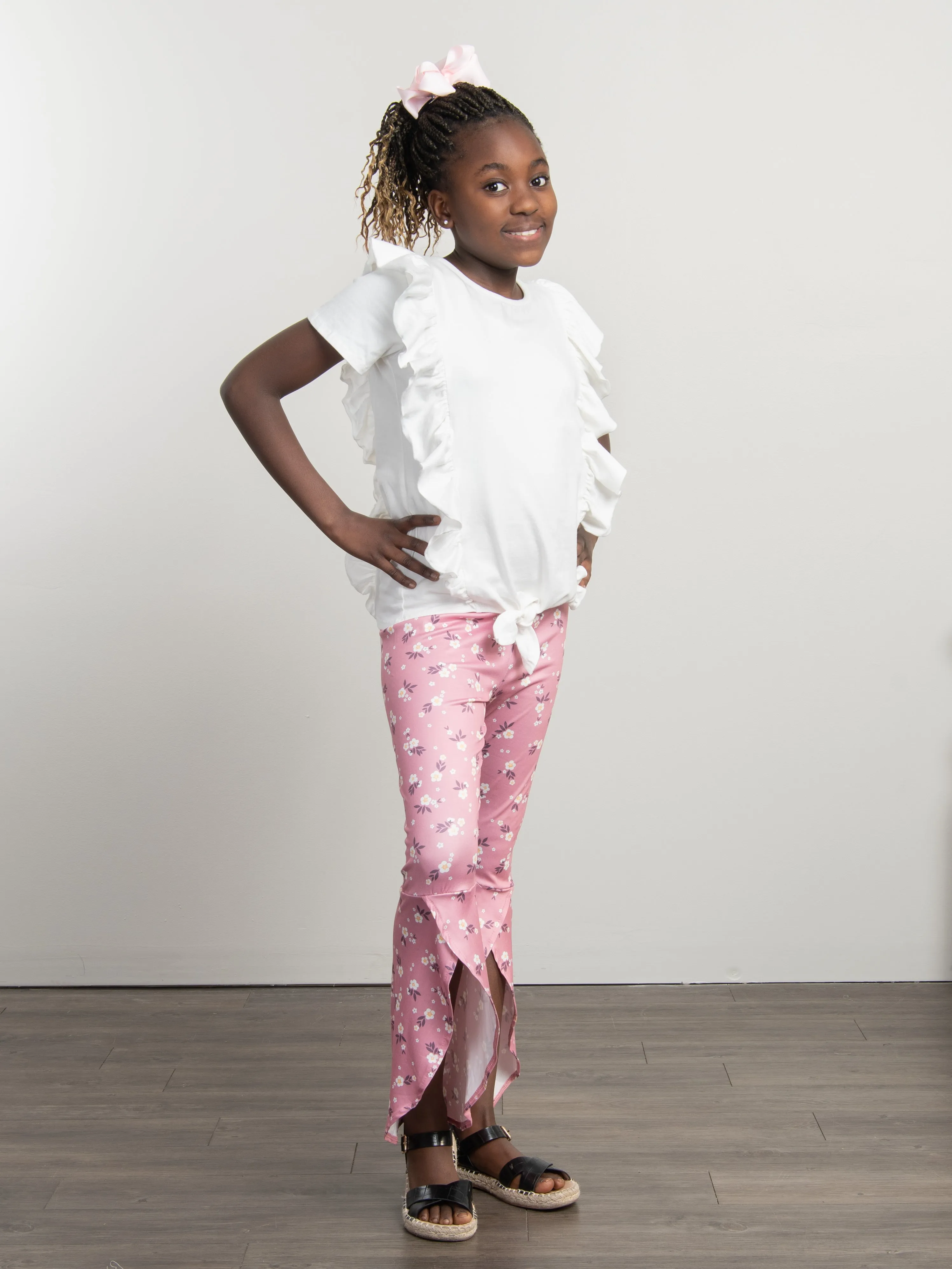 Dark Pink Buttercup Scalloped Bell Bottom Outfit