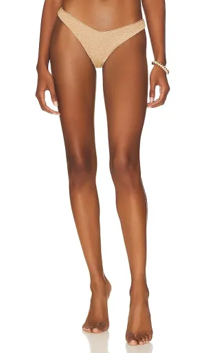 DEVON WINDSOR Hattie Bikini Bottom in Metallic Gold