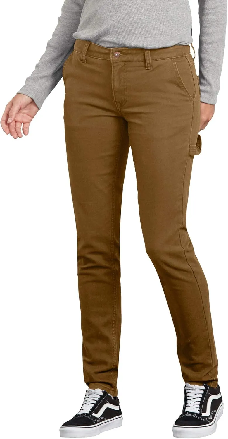 Dickies Women's Slim Straight Stretch Duck Carpenter Pant
