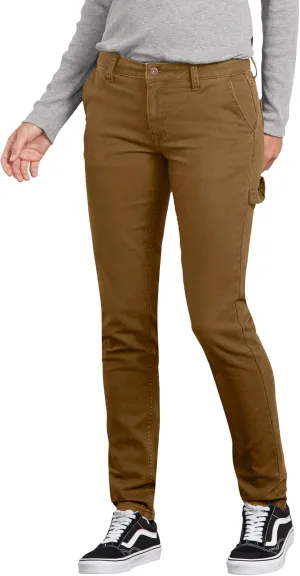 Dickies Women's Slim Straight Stretch Duck Carpenter Pant