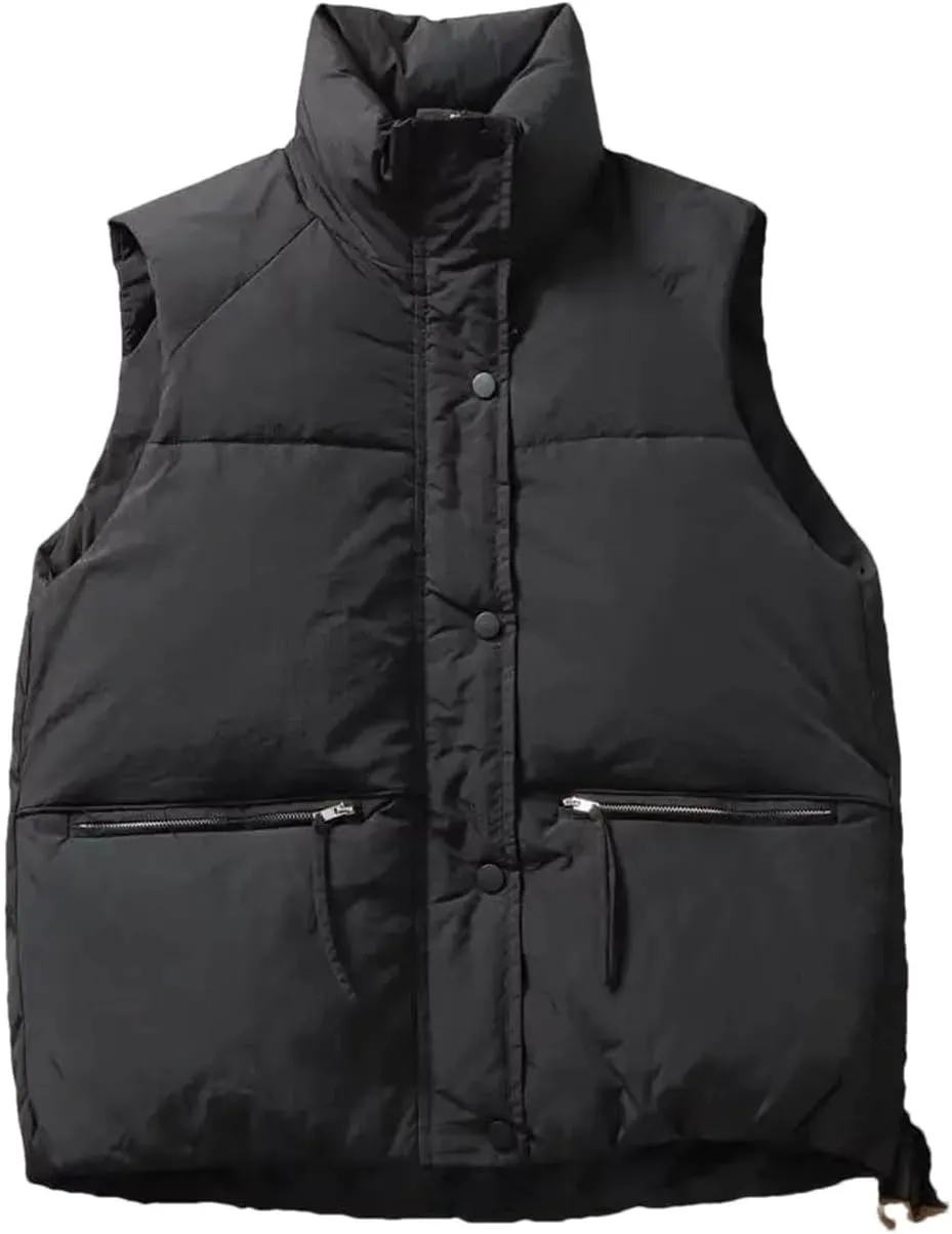 Down Cotton Vest Winter Sleeveless Padded Jacket Female Oversized Loose Zipper Vests Ladies Warm Puffer Coats