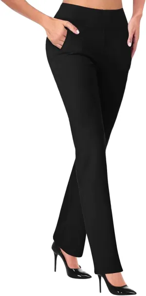 Dress Pants Women Business Casual Work Pants Women High Waist Stretchy Trousers Pull on Office Slacks Bottoms