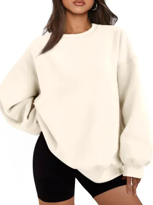 EFAN Womens Oversized Sweatshirts Hoodies Fleece Crewneck Sweaters Casual Tops Comfy Fall Fashion Outfits Winter Clothes 2025