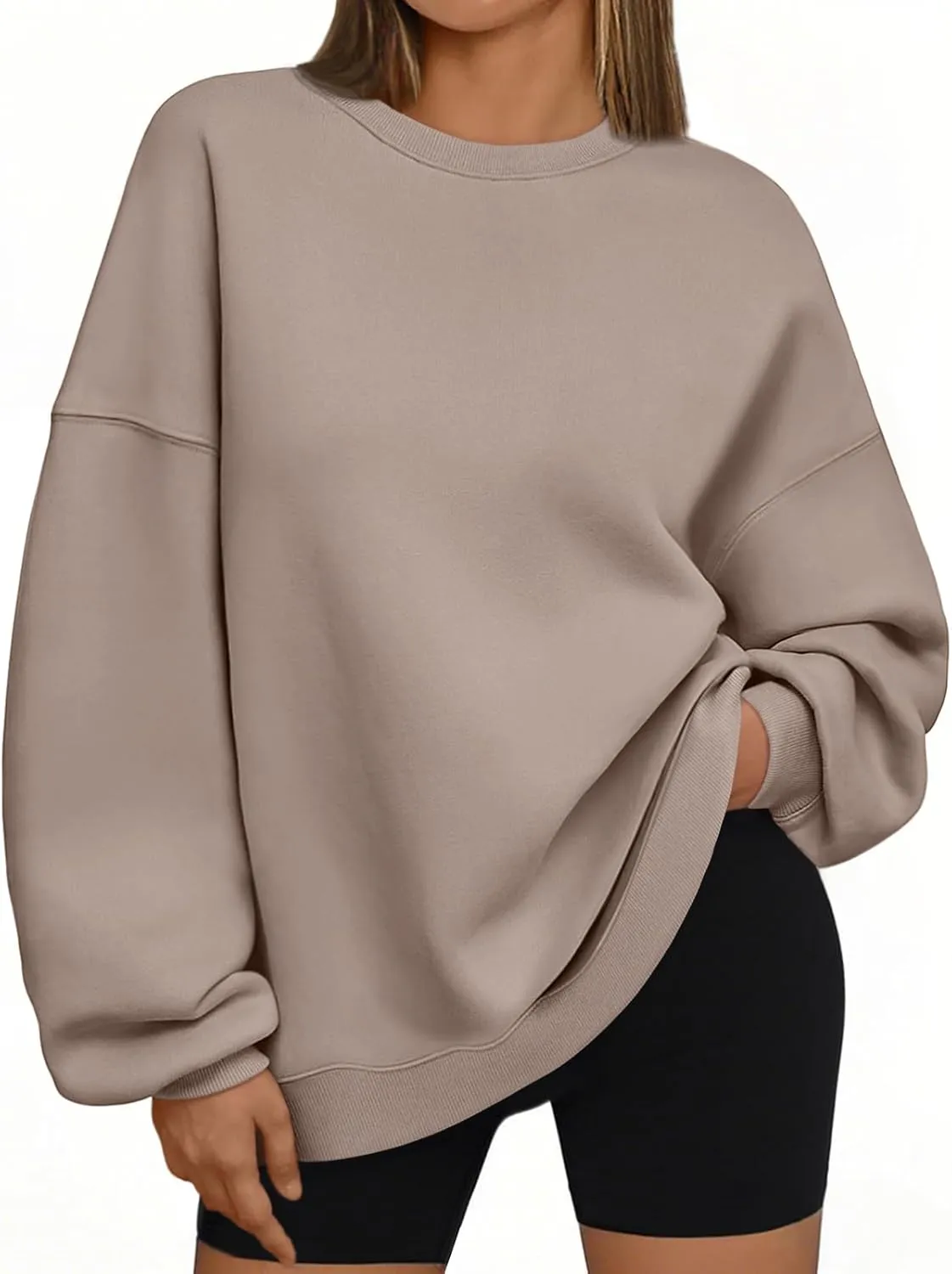 EFAN Womens Oversized Sweatshirts Hoodies Fleece Crewneck Sweaters Casual Tops Comfy Fall Fashion Outfits Winter Clothes 2025