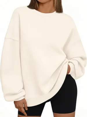 EFAN Womens Oversized Sweatshirts Hoodies Fleece Crewneck Sweaters Casual Tops Comfy Fall Fashion Outfits Winter Clothes 2025