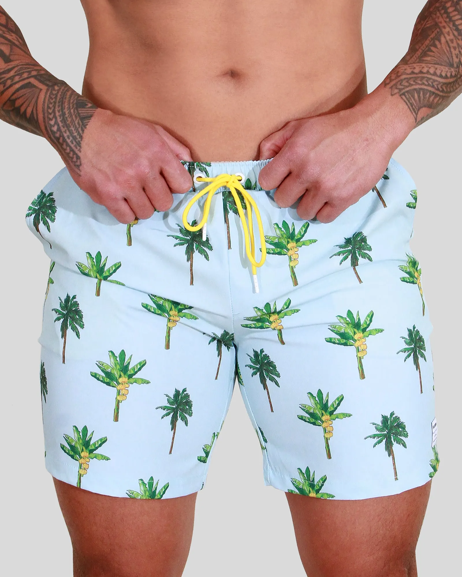 Father and Son Matching swim shorts - La Banana (Light Blue)