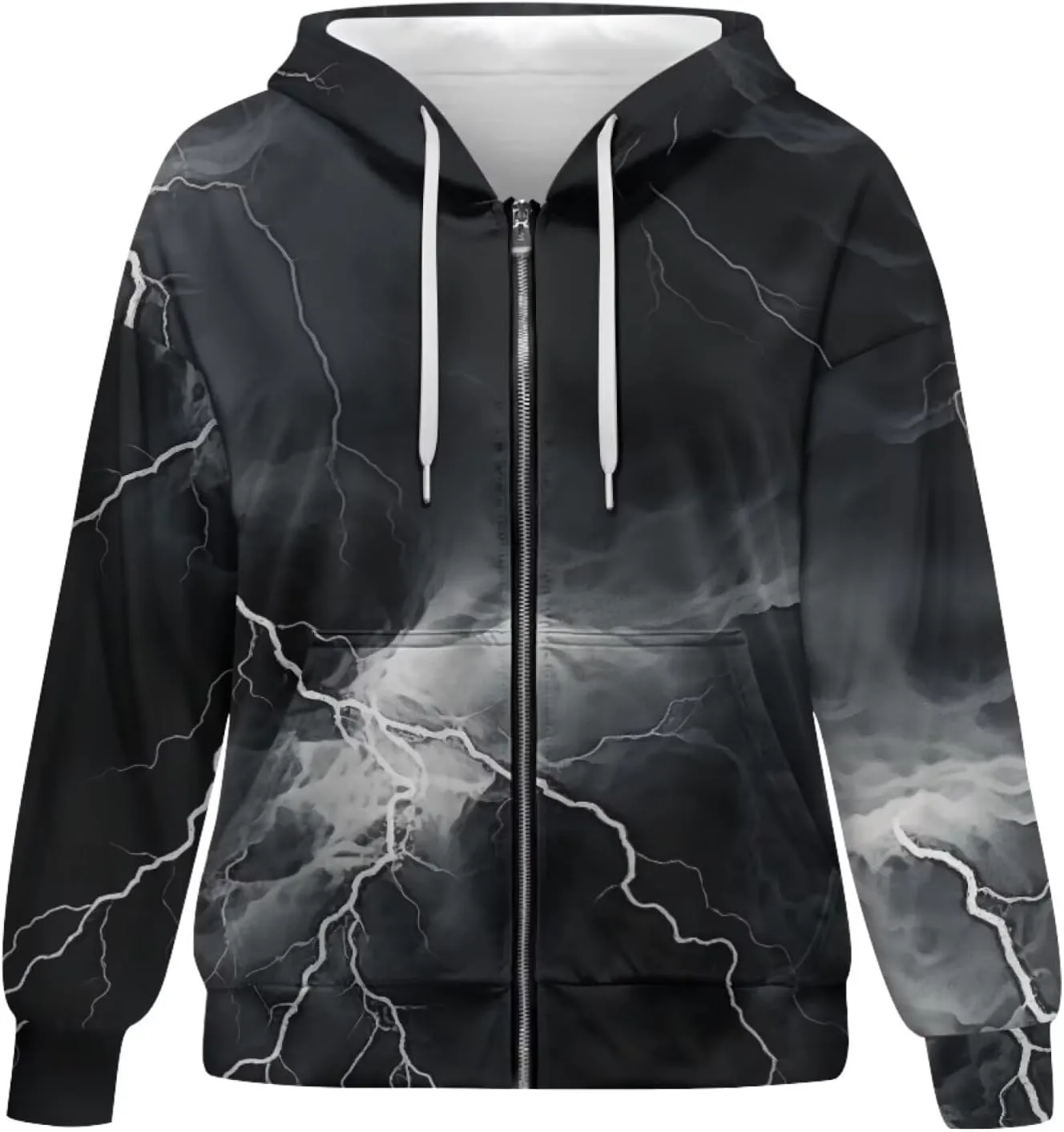 Full Zip Up Hoodies for Women Long Sleeve Track Jackets Loose Sweatshirt Drawstring Pullover Sweaters With Pockets