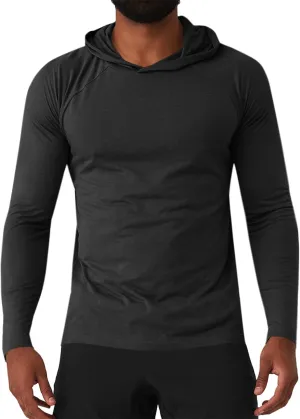 Gafeng Mens Workout Hoodie Long Sleeve Lightweight Gym Running Quick Dry Athletic Shirt with Hood