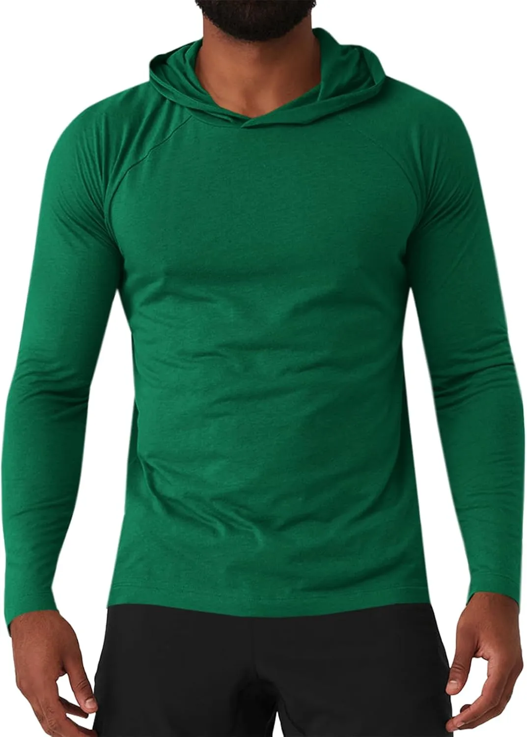 Gafeng Mens Workout Hoodie Long Sleeve Lightweight Gym Running Quick Dry Athletic Shirt with Hood