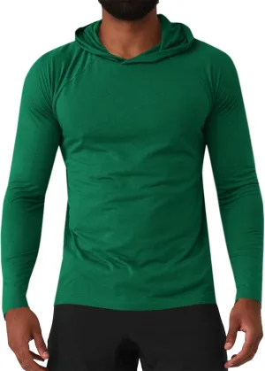 Gafeng Mens Workout Hoodie Long Sleeve Lightweight Gym Running Quick Dry Athletic Shirt with Hood