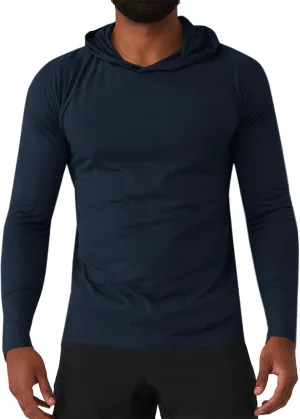 Gafeng Mens Workout Hoodie Long Sleeve Lightweight Gym Running Quick Dry Athletic Shirt with Hood