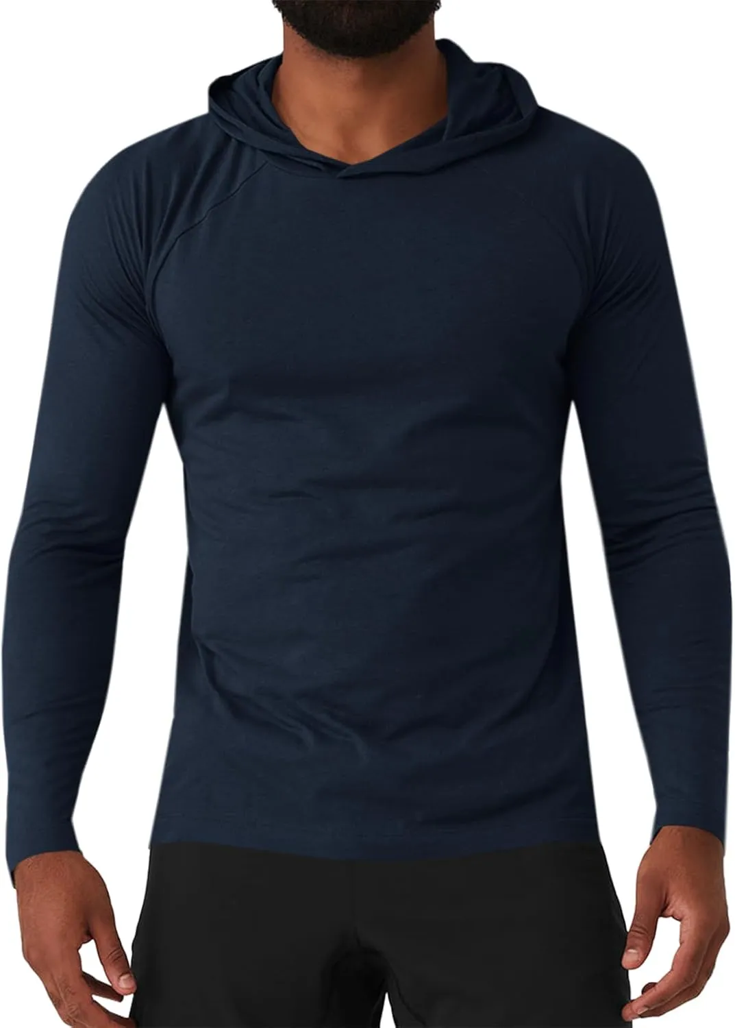 Gafeng Mens Workout Hoodie Long Sleeve Lightweight Gym Running Quick Dry Athletic Shirt with Hood