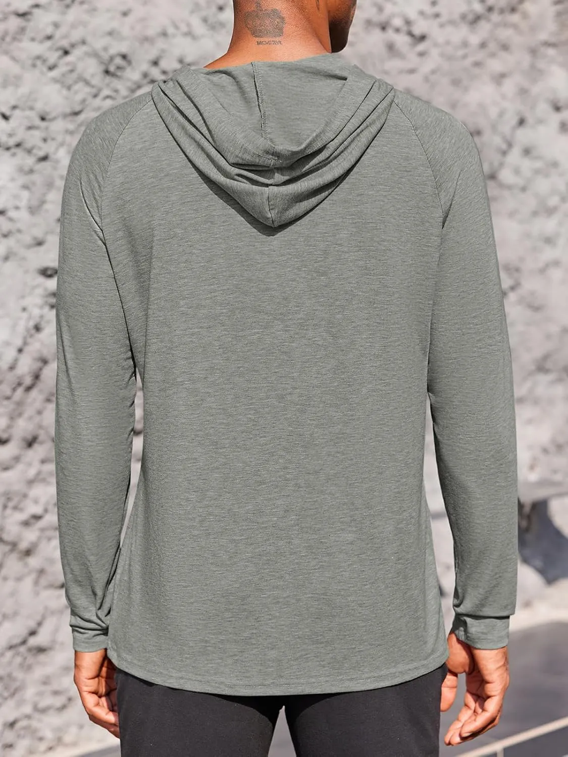 Gafeng Mens Workout Hoodie Long Sleeve Lightweight Gym Running Quick Dry Athletic Shirt with Hood