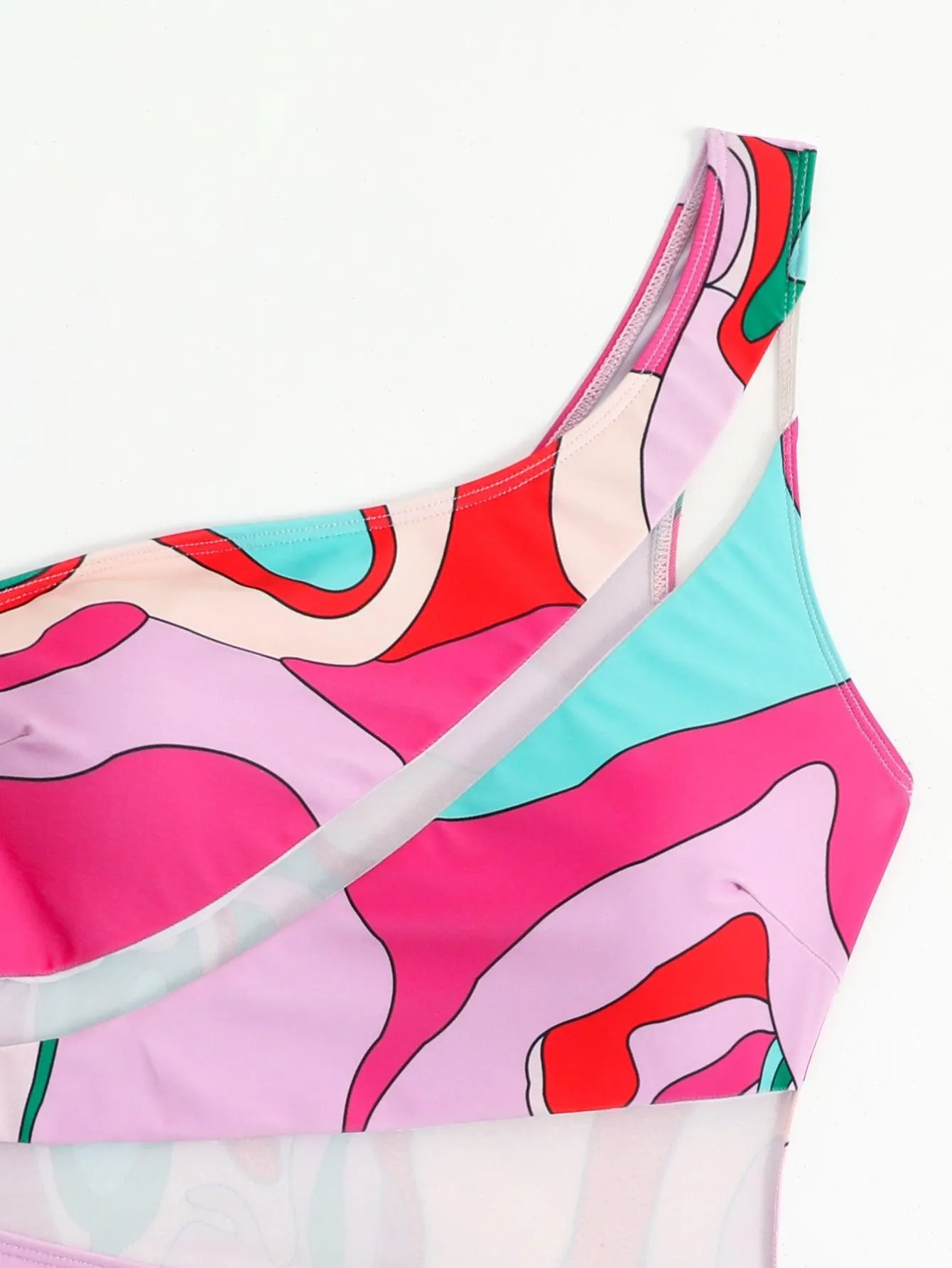 GFIT® New Sexy One Piece Gauze Stitching Bikinis Set