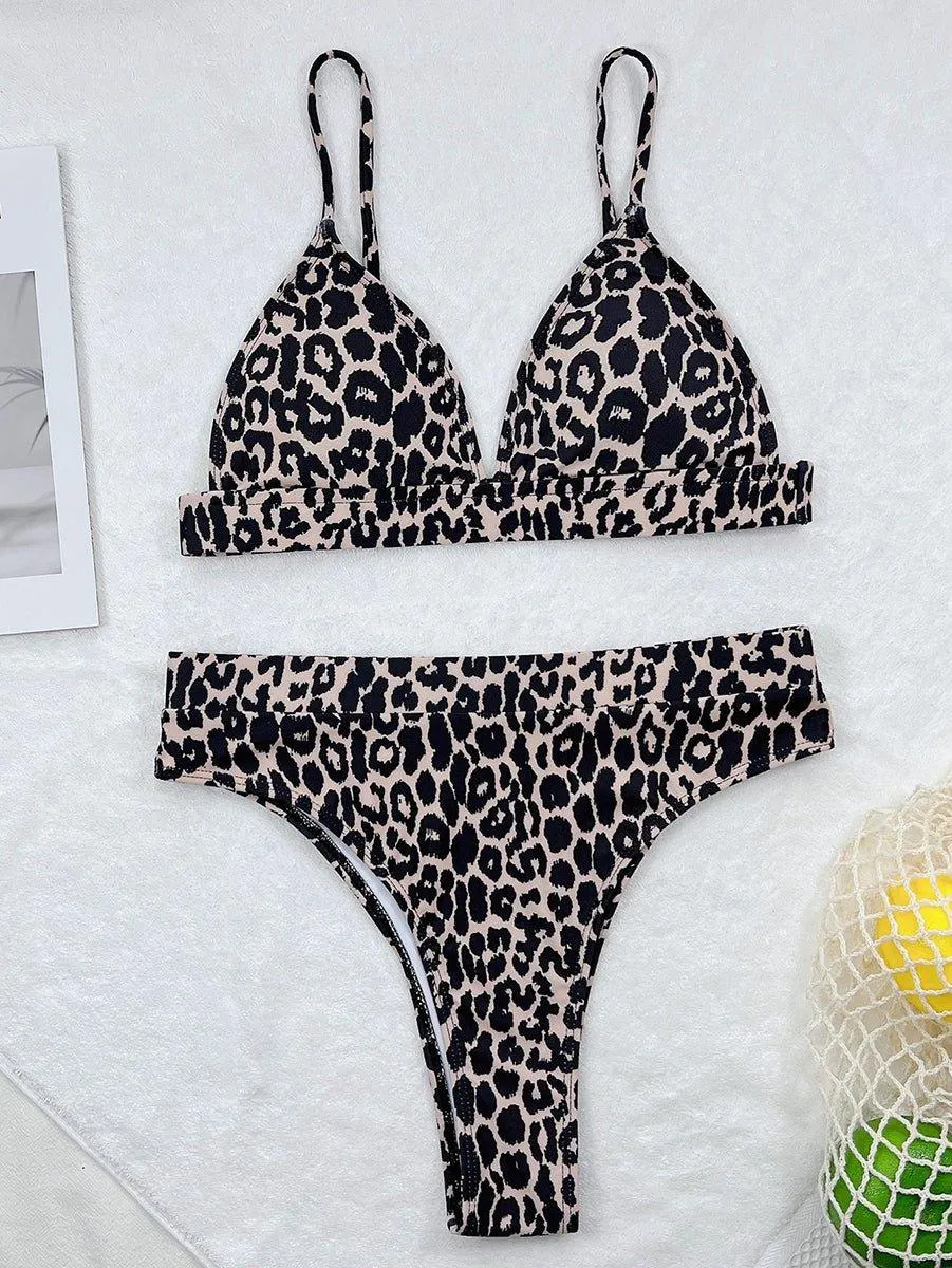 GFIT® Sexy Leopard High Waist Bikini Sets