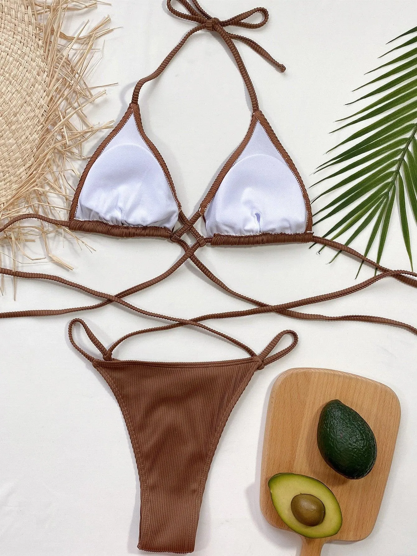 GFIT Women's Embossed Stripe Bikini Set - Sexy Two-Piece Swimwear