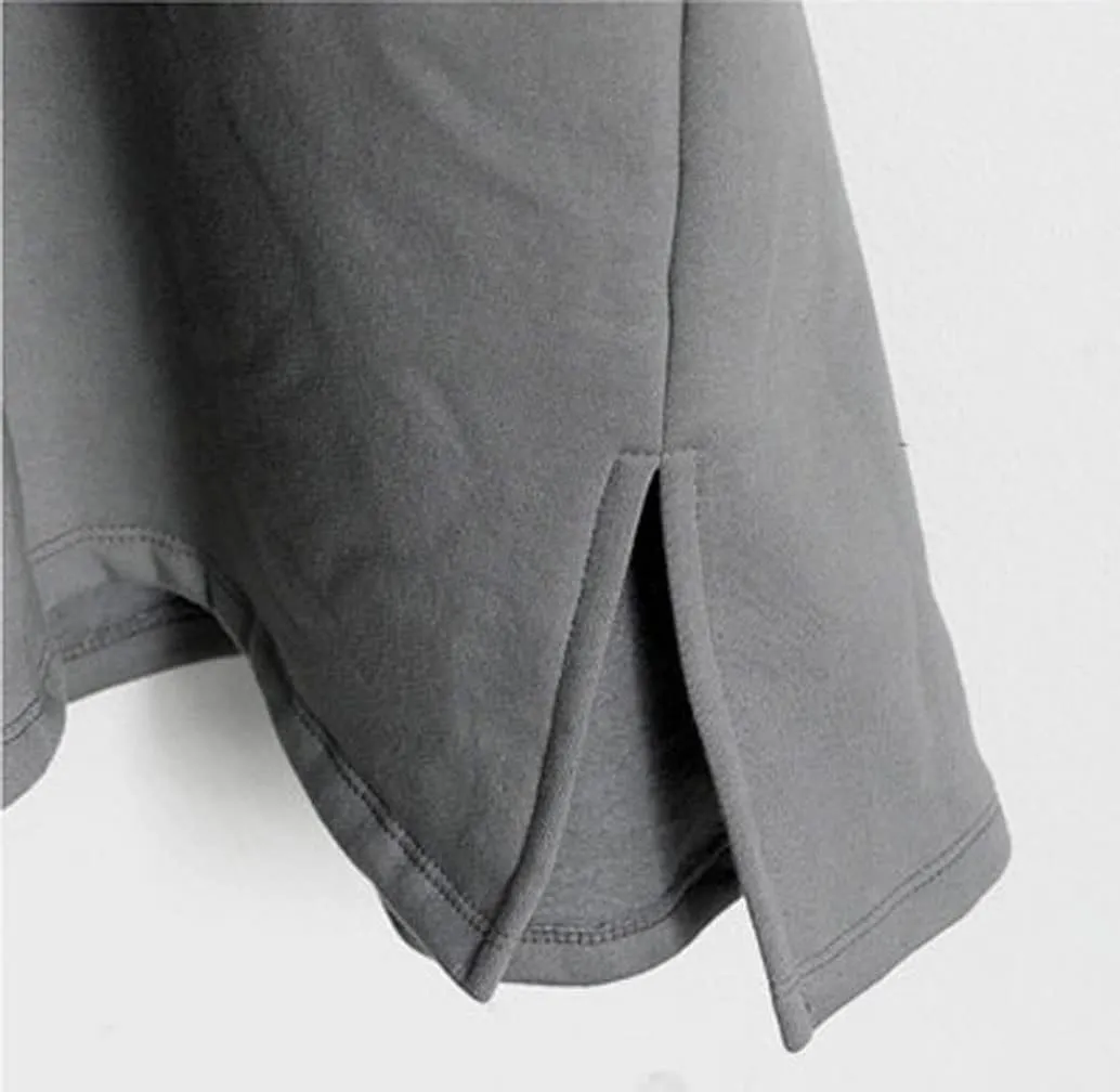 GGUHHU Womens Casual Long Hoodie Coat Full Zipper Thin Fleece Lined Oversize Outerwear