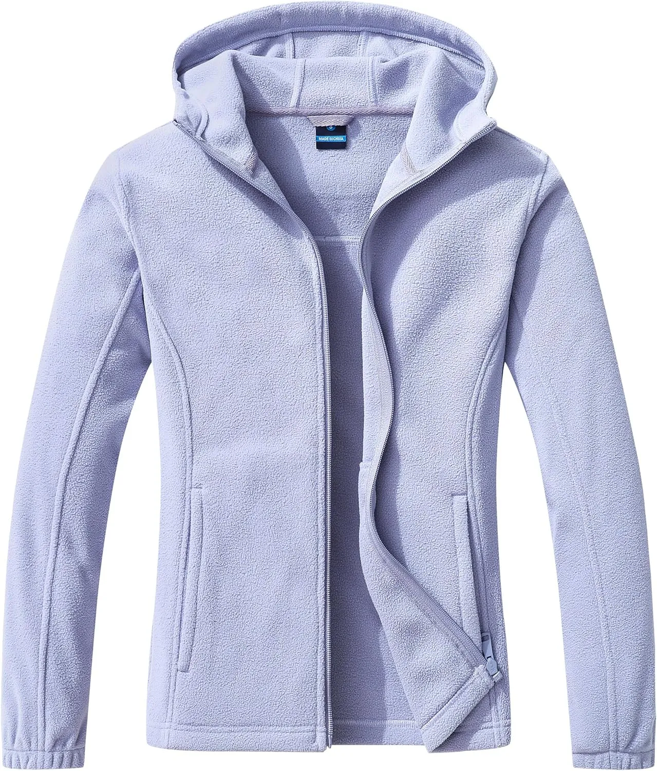GIMECEN Women's Soft Polar Fleece Jacket Full Zip Hoodies Long Sleeve Sweatshirts Casual Hooded Outerwear