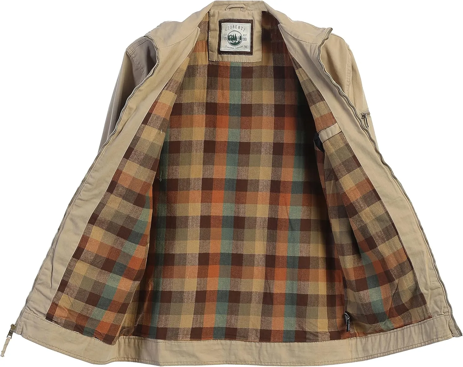 Gioberti Men's 100% Cotton Casual Outerwear Twill Multi Pocket Cargo Shirt Jacket