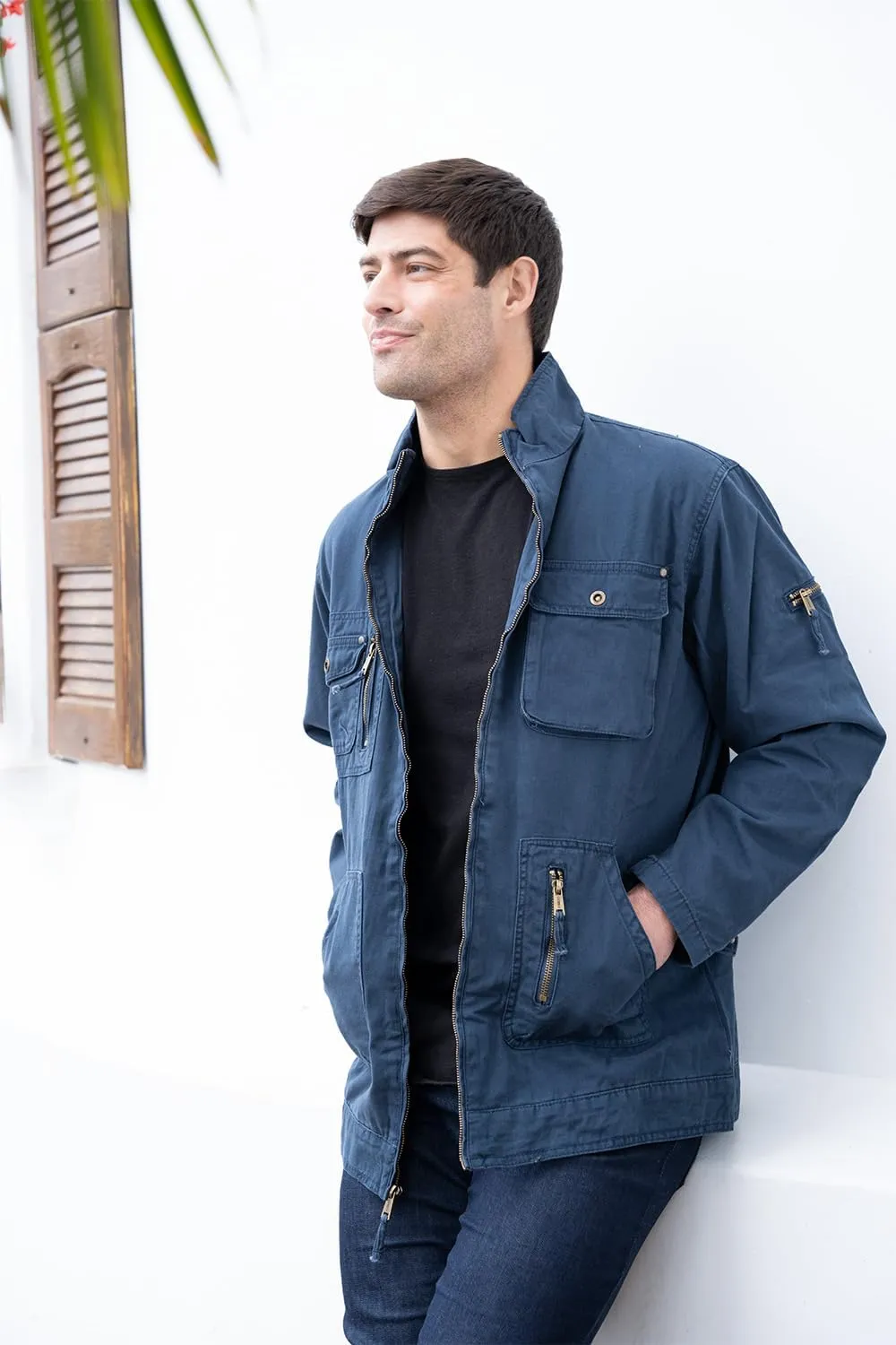 Gioberti Men's 100% Cotton Casual Outerwear Twill Multi Pocket Cargo Shirt Jacket