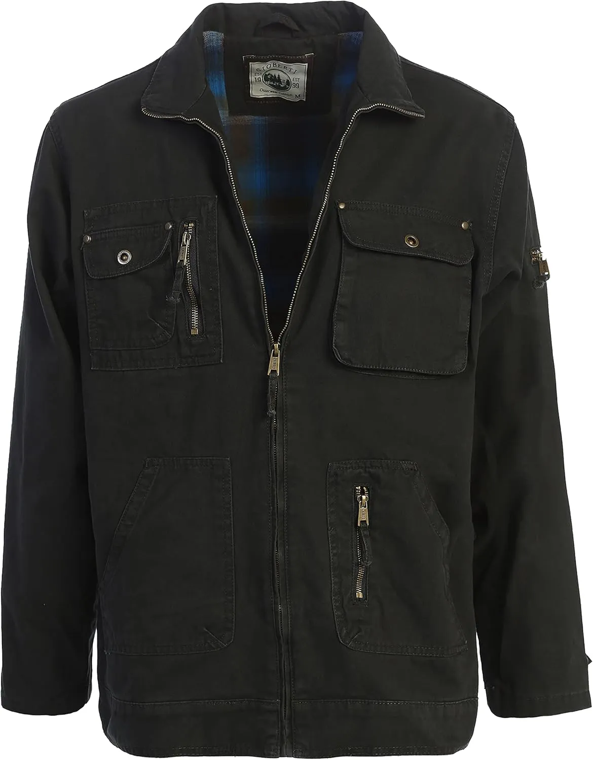 Gioberti Men's 100% Cotton Casual Outerwear Twill Multi Pocket Cargo Shirt Jacket