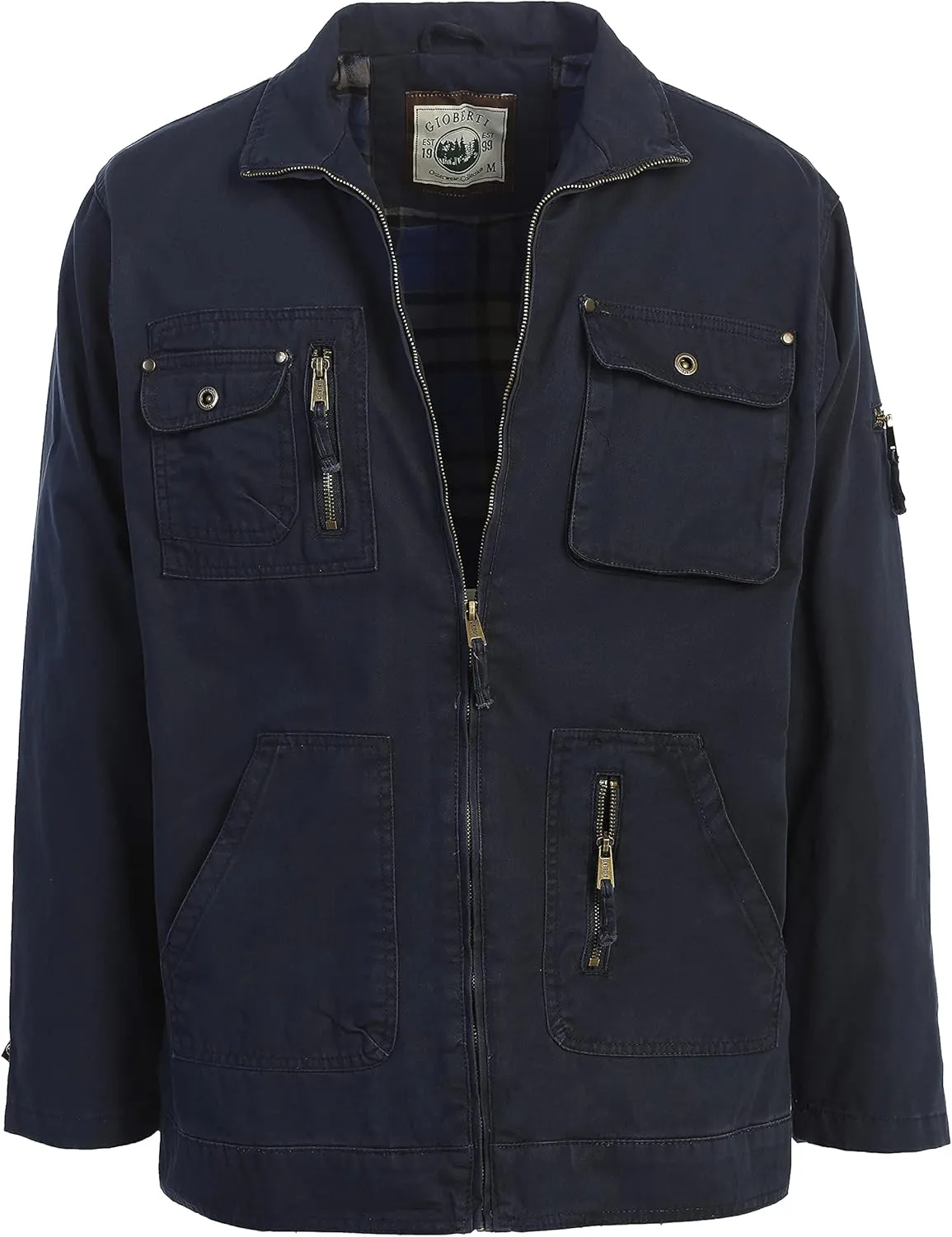 Gioberti Men's 100% Cotton Casual Outerwear Twill Multi Pocket Cargo Shirt Jacket