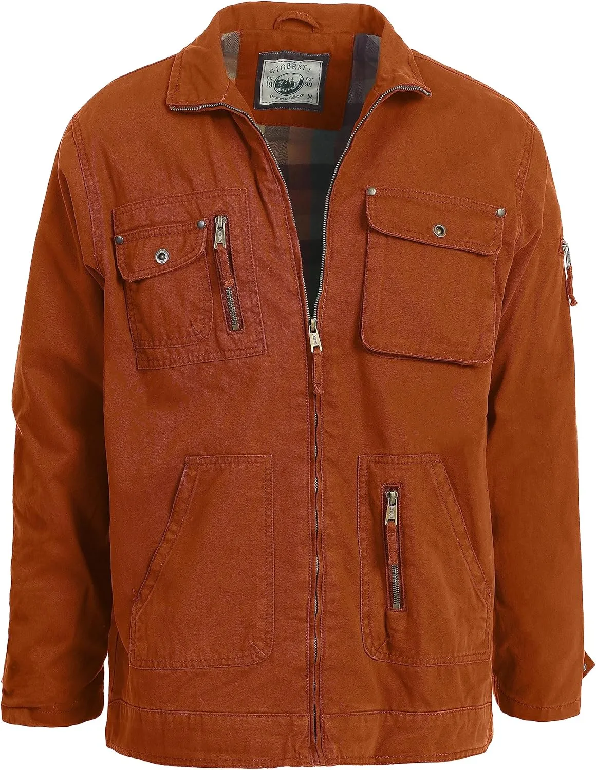 Gioberti Men's 100% Cotton Casual Outerwear Twill Multi Pocket Cargo Shirt Jacket