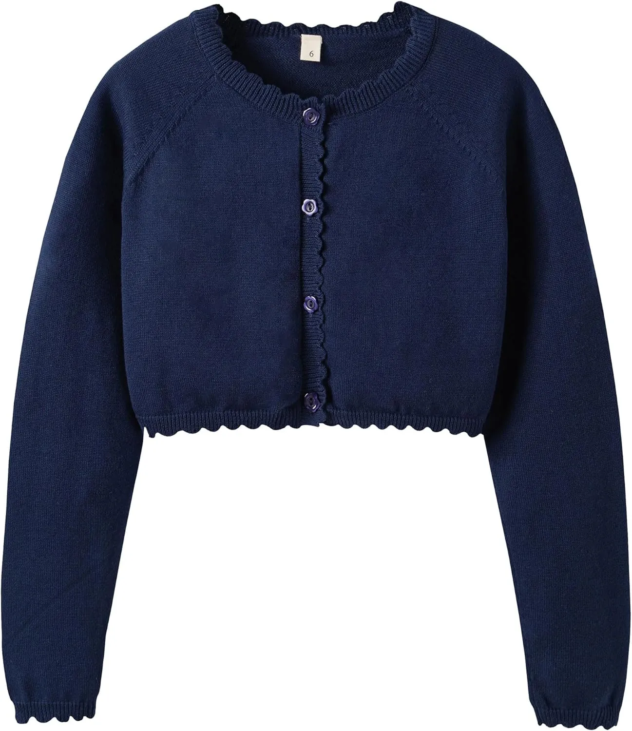 Girls Cardigan Sweater Long Sleeve Knit Bolero Shrug Cropped Tops Kids Cardigans with Button