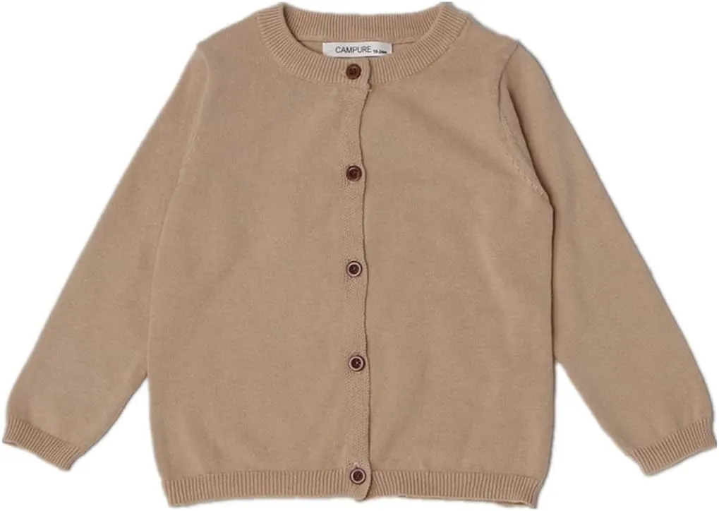 Girls Crewneck Cardigan Solid Cotton Long Sleeve Button Sweater Uniform Sweaters for Little Girls