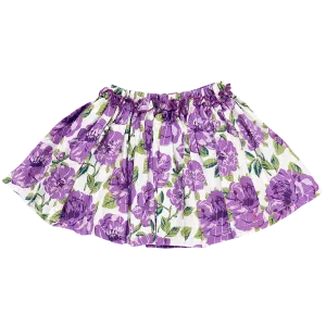 Girls Gianna Skirt - Purple Peonies