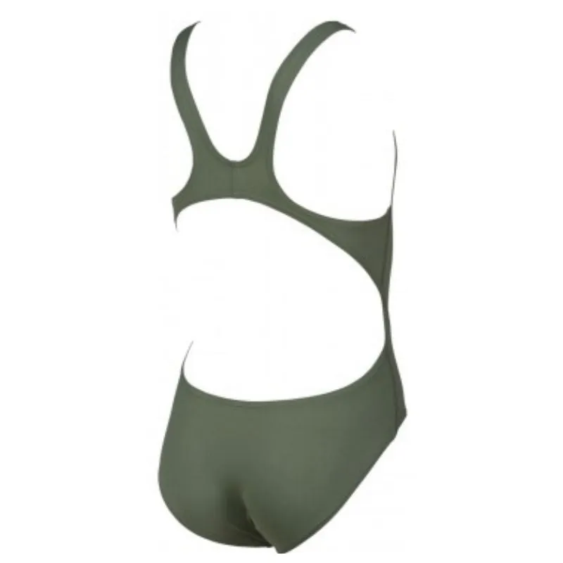 GIRLS' SOLID SWIM TECH ONE-PIECE SWIMSUIT - ARMY