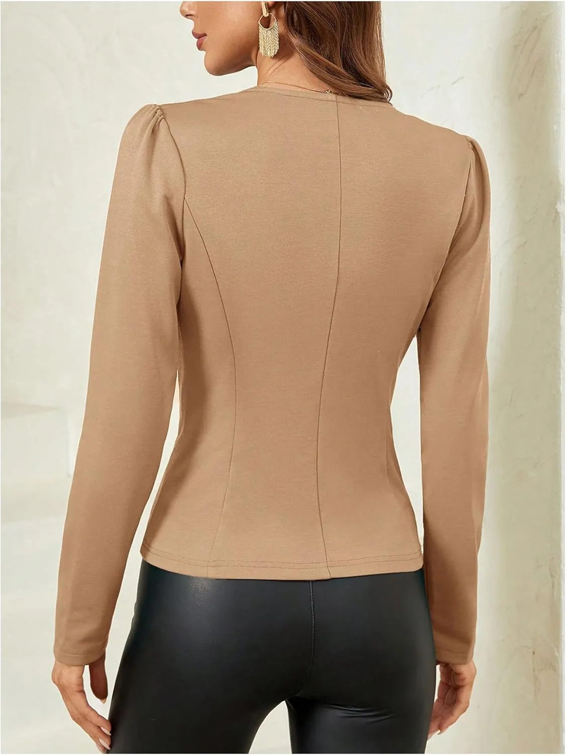 GORGLITTER Women's Button Down Long Sleeve Blazer Work Office Business Blazer Jackets Outerwear