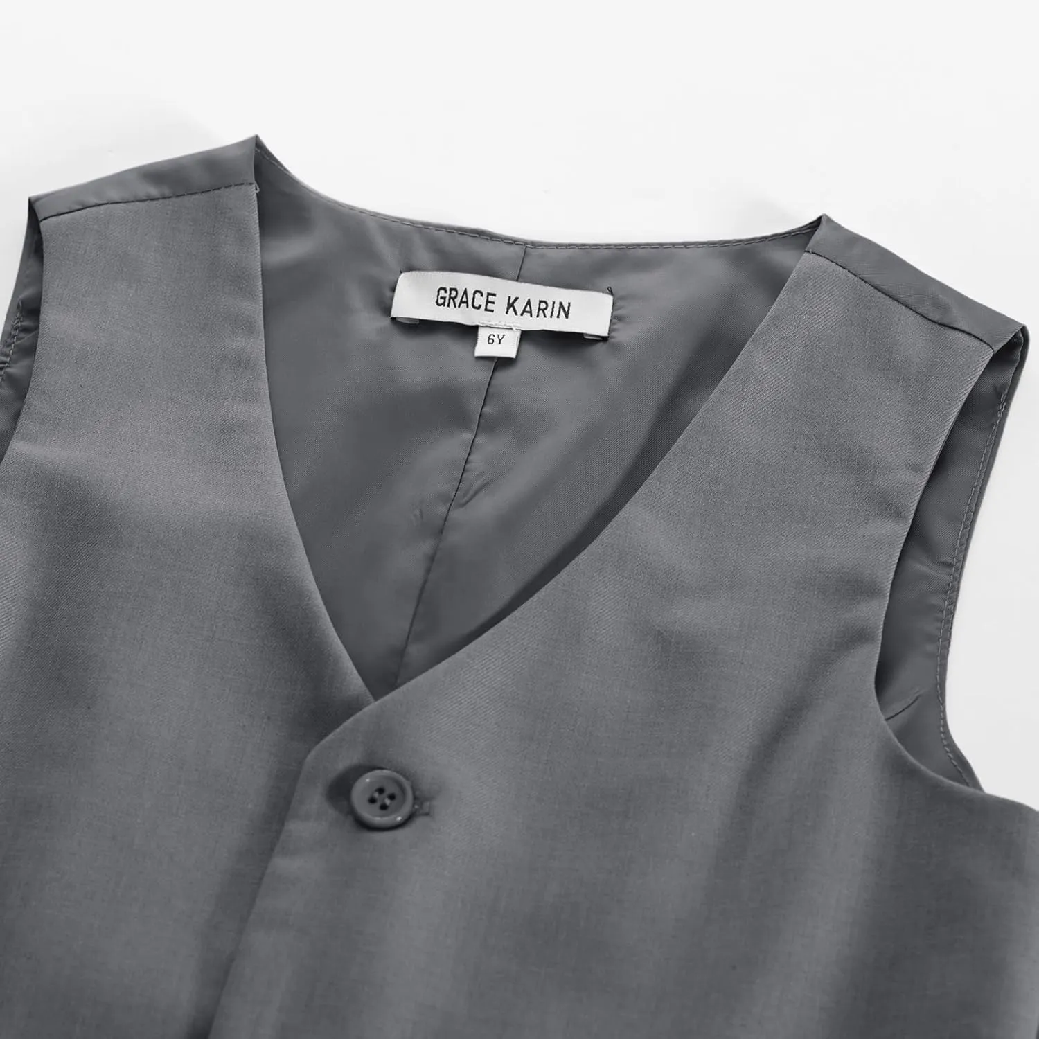 GRACE KARIN Boys 3 Button Formal Suit Vest with Tie