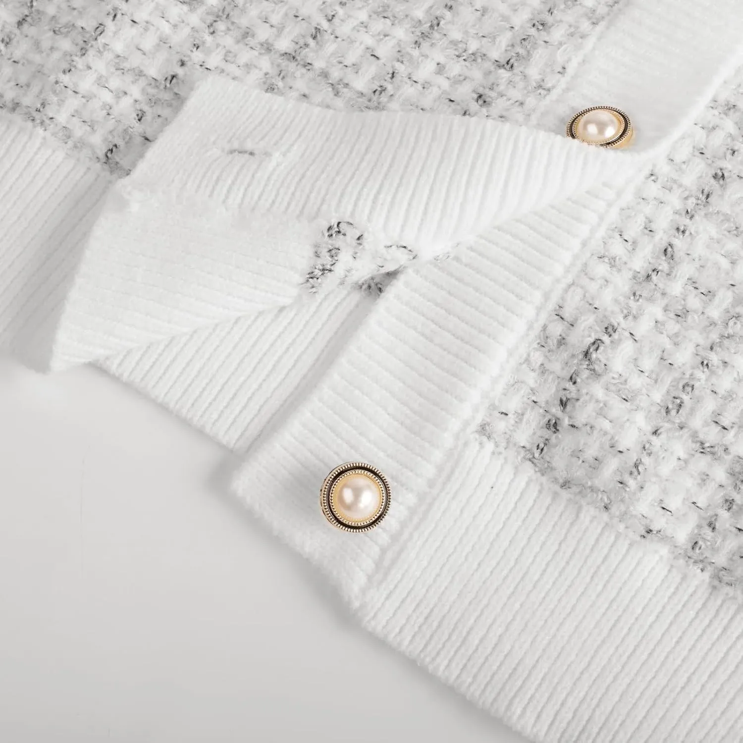 GRACE KARIN Womens Open Front Button Down Long Sleeve Texture Knit Cardigan Sweaters with Pockets
