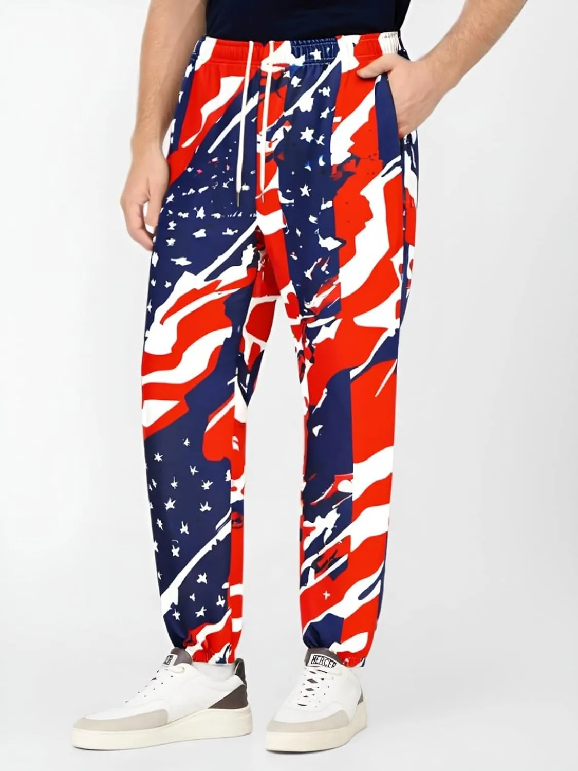 GRAJTCIN American Flag Pants Unisex USA Patriotic Joggers Pants Casual Sport Sweatpants Baggy Pants