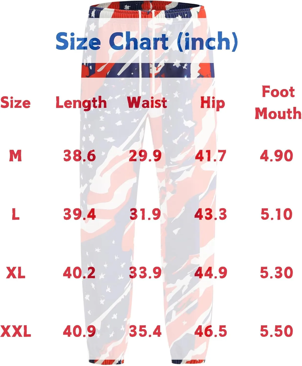 GRAJTCIN American Flag Pants Unisex USA Patriotic Joggers Pants Casual Sport Sweatpants Baggy Pants