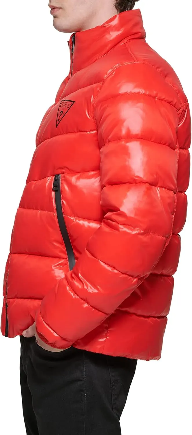 GUESS Men's Mid-Weight Puffer Jacket with Removable Hood