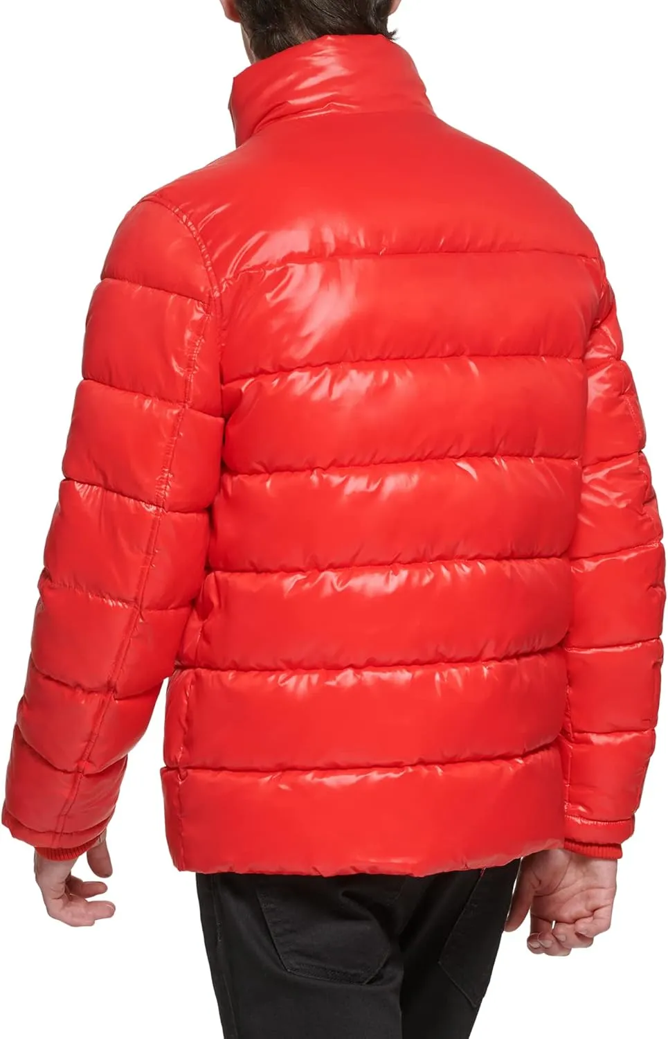 GUESS Men's Mid-Weight Puffer Jacket with Removable Hood