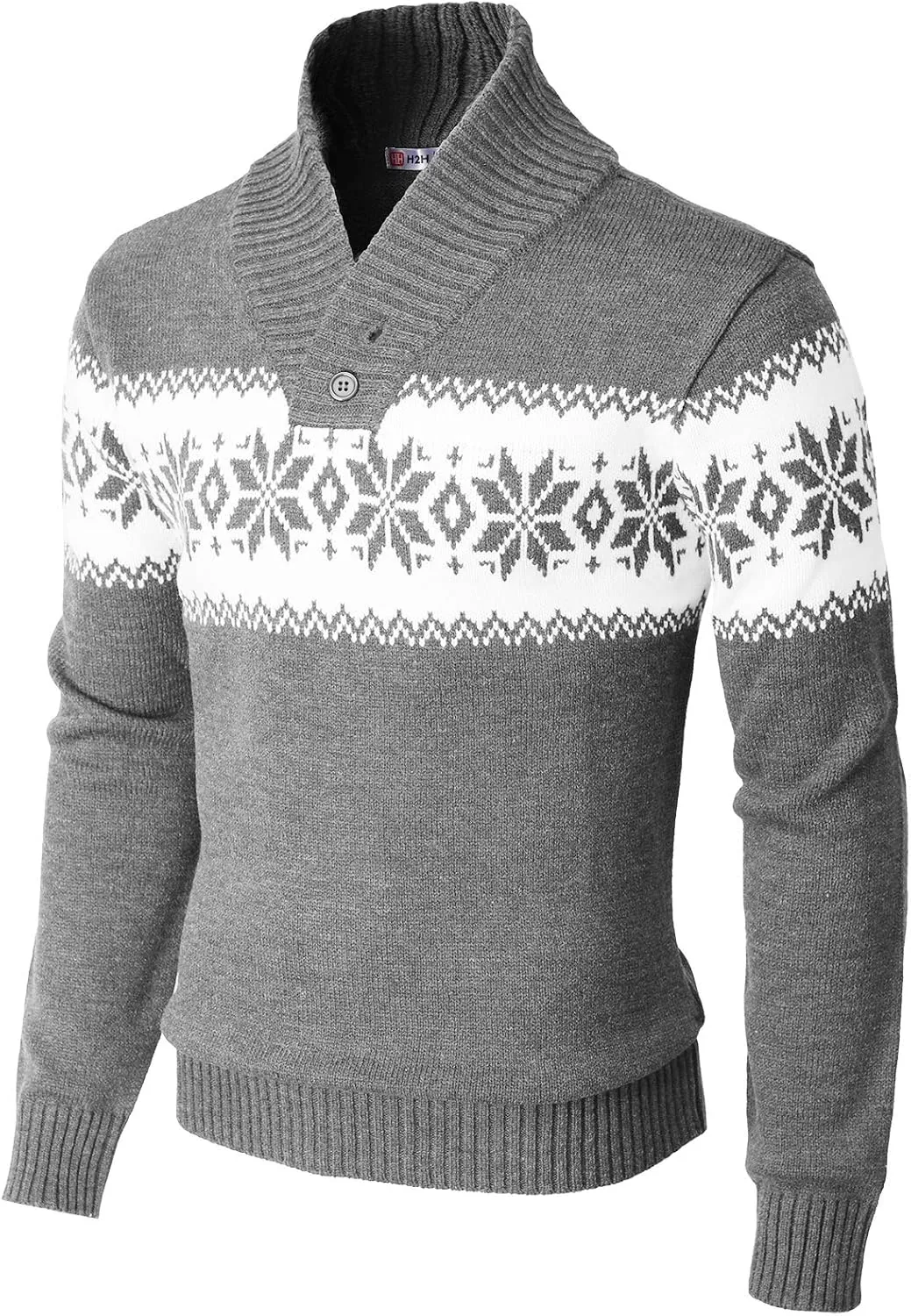 H2H Mens Slim Fit Casual Christmas Sweater Knitted Xmas Knitwear Holiday Knit