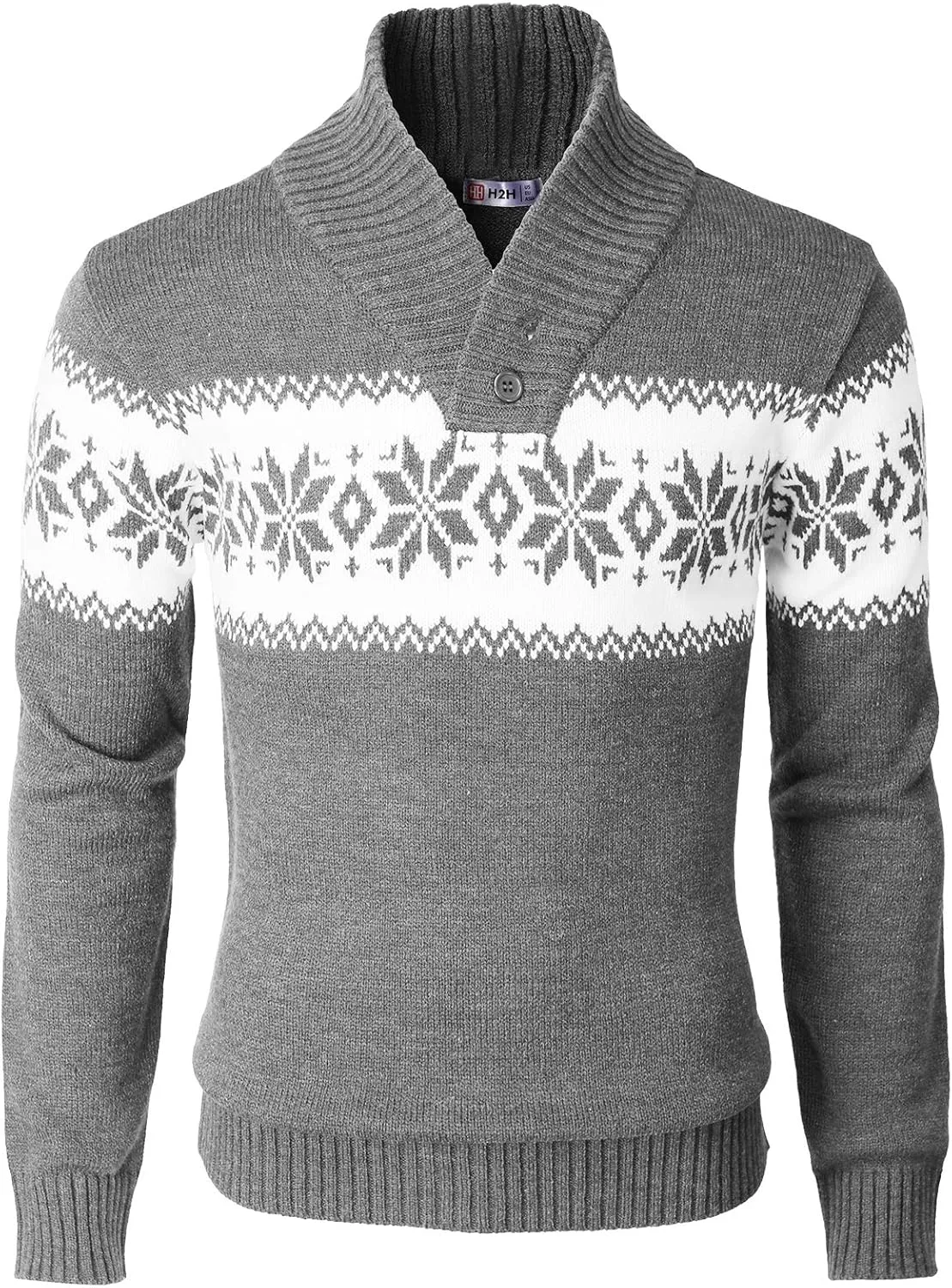 H2H Mens Slim Fit Casual Christmas Sweater Knitted Xmas Knitwear Holiday Knit