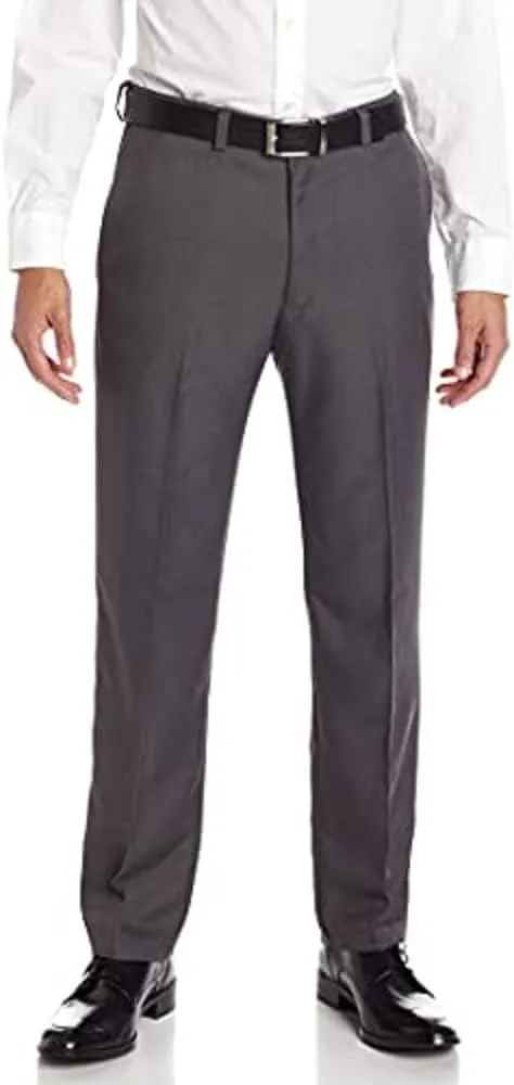 Haggar Men's Cool 18 Classic Fit Flat Front Hidden Expandable Waistband Casual Pant