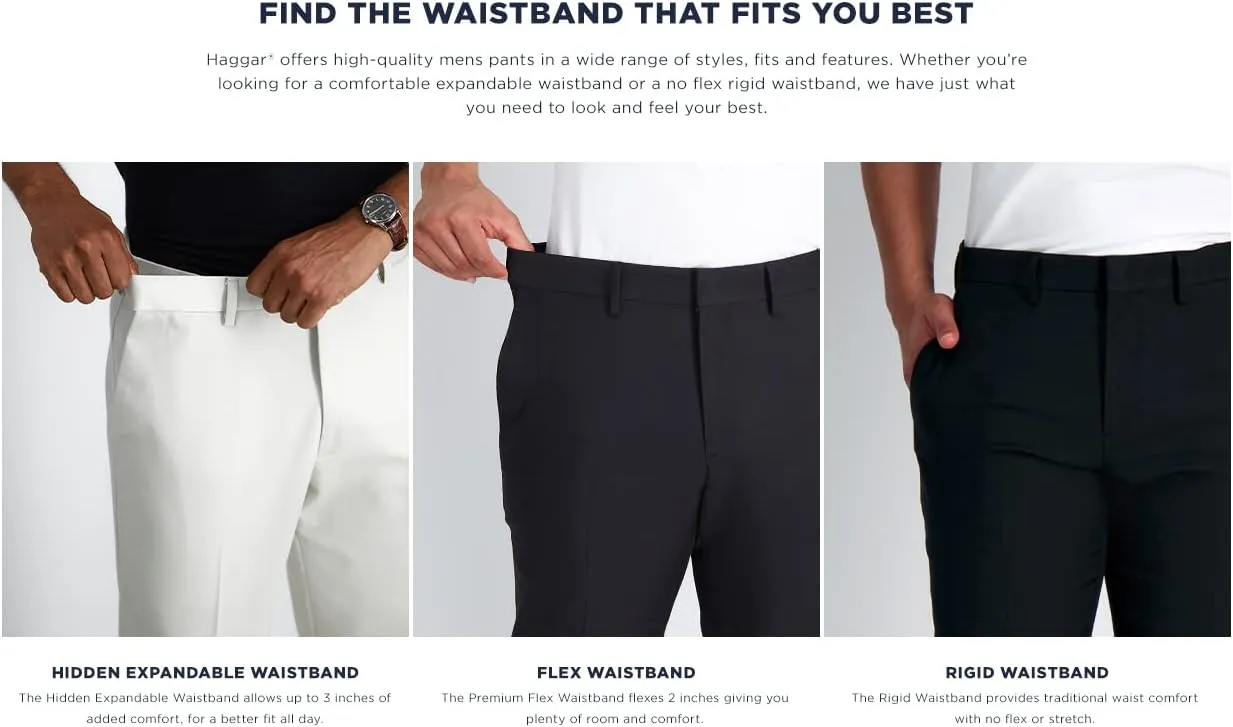 Haggar Men's Cool 18 Flat Front Pant Reg. and Big & Tall Sizes