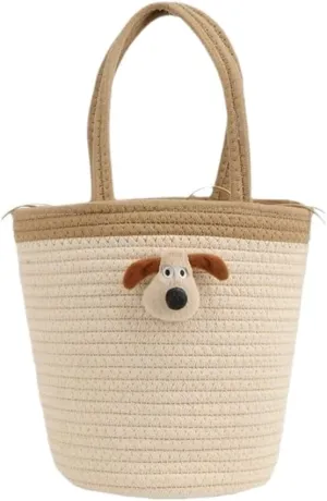 Handbag Summer Fashion Woven Handbag Versatile Casual Niche Shoulder Bag Cute Doll Bucket Bags Straw Bags