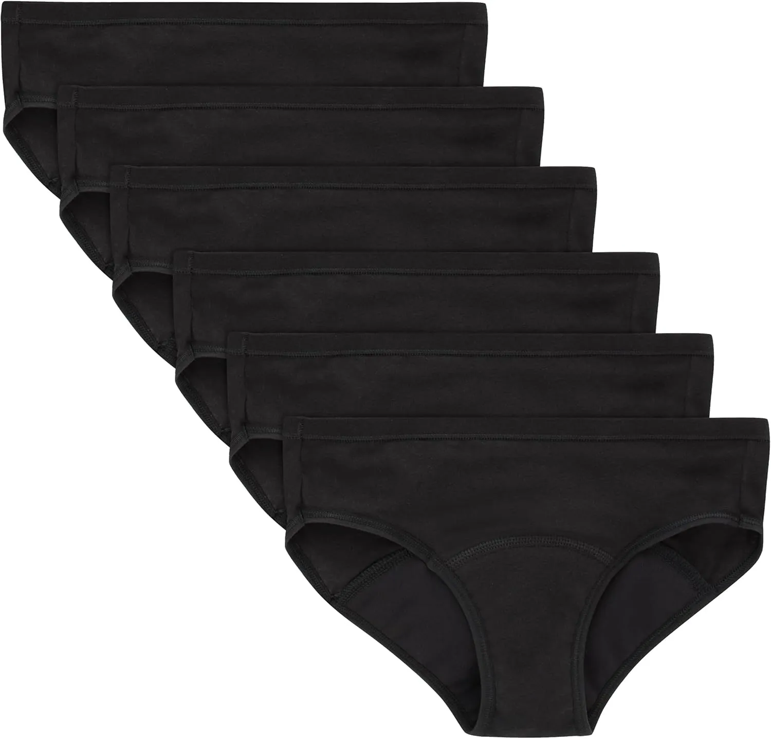 Hanes Girls' Comfort, Period. Boys'hort & Hipster Period Underwear, Moderate Protection, Multi-Pack
