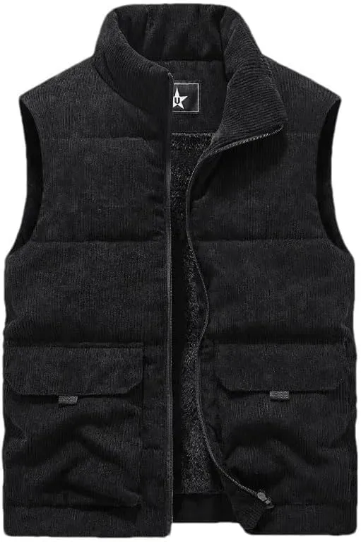 Hgvcfcv Winter Wool Vest Male Cotton-Padded Vests Coats Men Sleeveless Vest Jackets Warm Waistcoats Clothing Plus Size