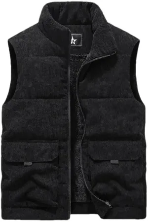 Hgvcfcv Winter Wool Vest Male Cotton-Padded Vests Coats Men Sleeveless Vest Jackets Warm Waistcoats Clothing Plus Size